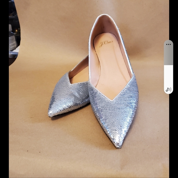 J Crew Sequin Flats like new - Picture 1 of 5